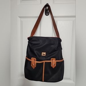 Dooney & Bourke Camden Collection Nylon  Zip Hobo Black EUC Preowned
